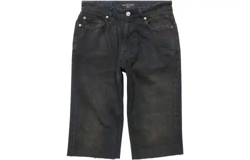 Balenciaga Frayed Edge Denim Shorts