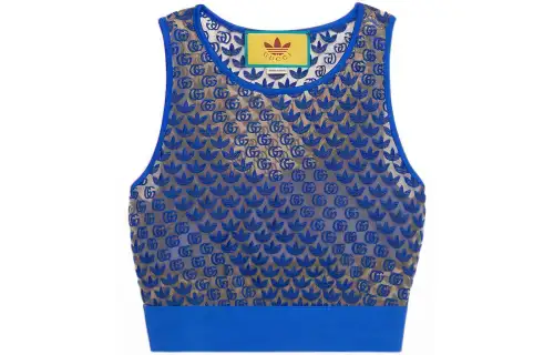 GUCCI X Adidas Gg Tulle Top Blue