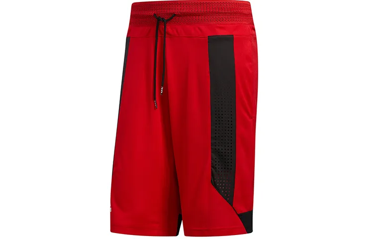 Adidas Basketball Shorts Men's Light Scarlet Moderate Straight Fit Pants