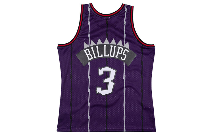 Mitchell & Ness NBA retro jersey sports basketball uniform BF trend SW 1997-98 Raptors contrasting Chauncey Billups basketball vest same style for men and women purple
