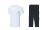 Li Ning Casual Sportswear Unisex Clothing Sets White+Black Crew Neck Moderate