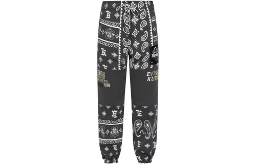 EVISU Casual Pants Men's Charcoal Gray Moderate Cuffed Pants