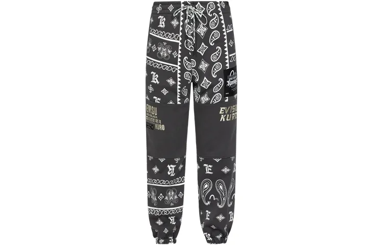 EVISU Casual Pants Men's Charcoal Gray Moderate Cuffed Pants