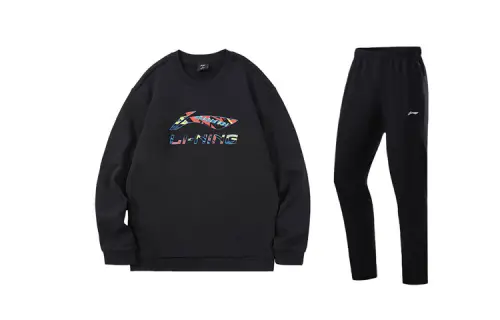 Li Ning Casual Sportswear Men's Crew Neck Thickened And Fleece Lined