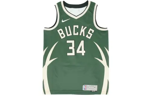 Nike NBA Retro Basketball Vest SW Fan Edition Milwaukee Bucks Antetokounmpo Antetokounmpo No. 34 Men's Army Green