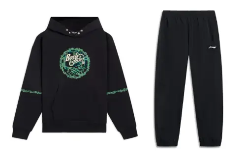 Li Ning Casual Sportswear Men's Black Hooded Moderate