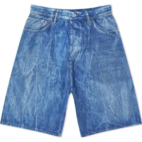 Balenciaga Denim Shorts Men's Washed Blue
