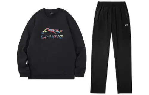 Li Ning Casual Sportswear Men's Crew Neck Thickened And Fleece Lined