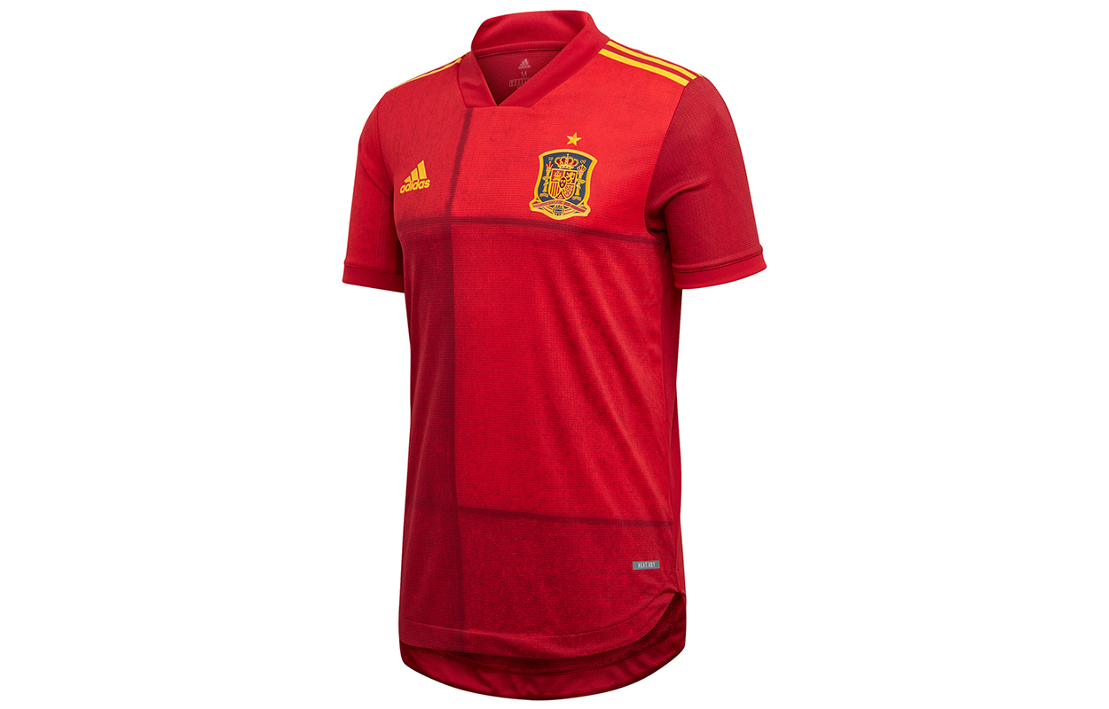 Adidas, football sports football uniform, red T-shirt, Spain, with short sleeve