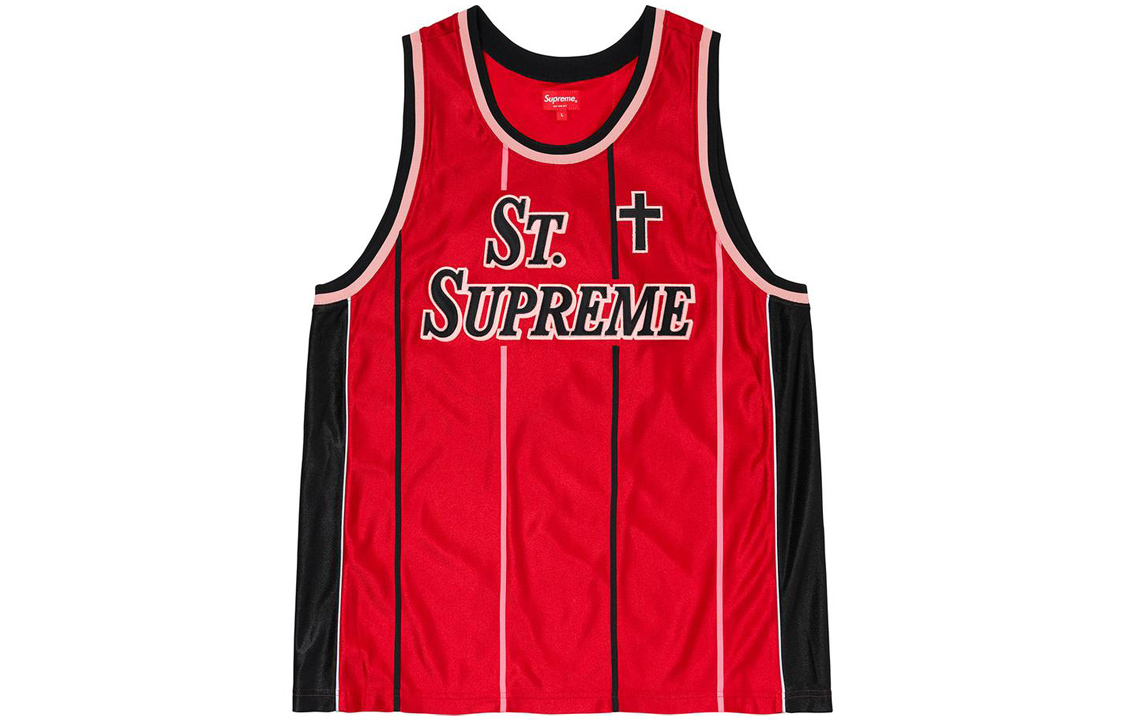 Supreme SS20 Week 10 St. Supreme Basketball Jersey NBA League Pacers Logo Striped Sports American Fashion Basketball Vest Same Style for Men and Women
