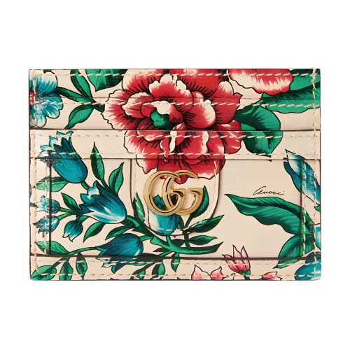 GUCCI Ophidia Leather Card Holder Women's Multicolor