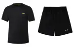 Li Ning Casual Sportswear Men's Black Crew Neck Moderate