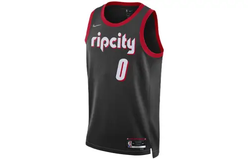 Nike NBA Sports Jersey SW Fan Edition Portland Trail Blazers Lillard No. 0 Basketball Vest Men's Black