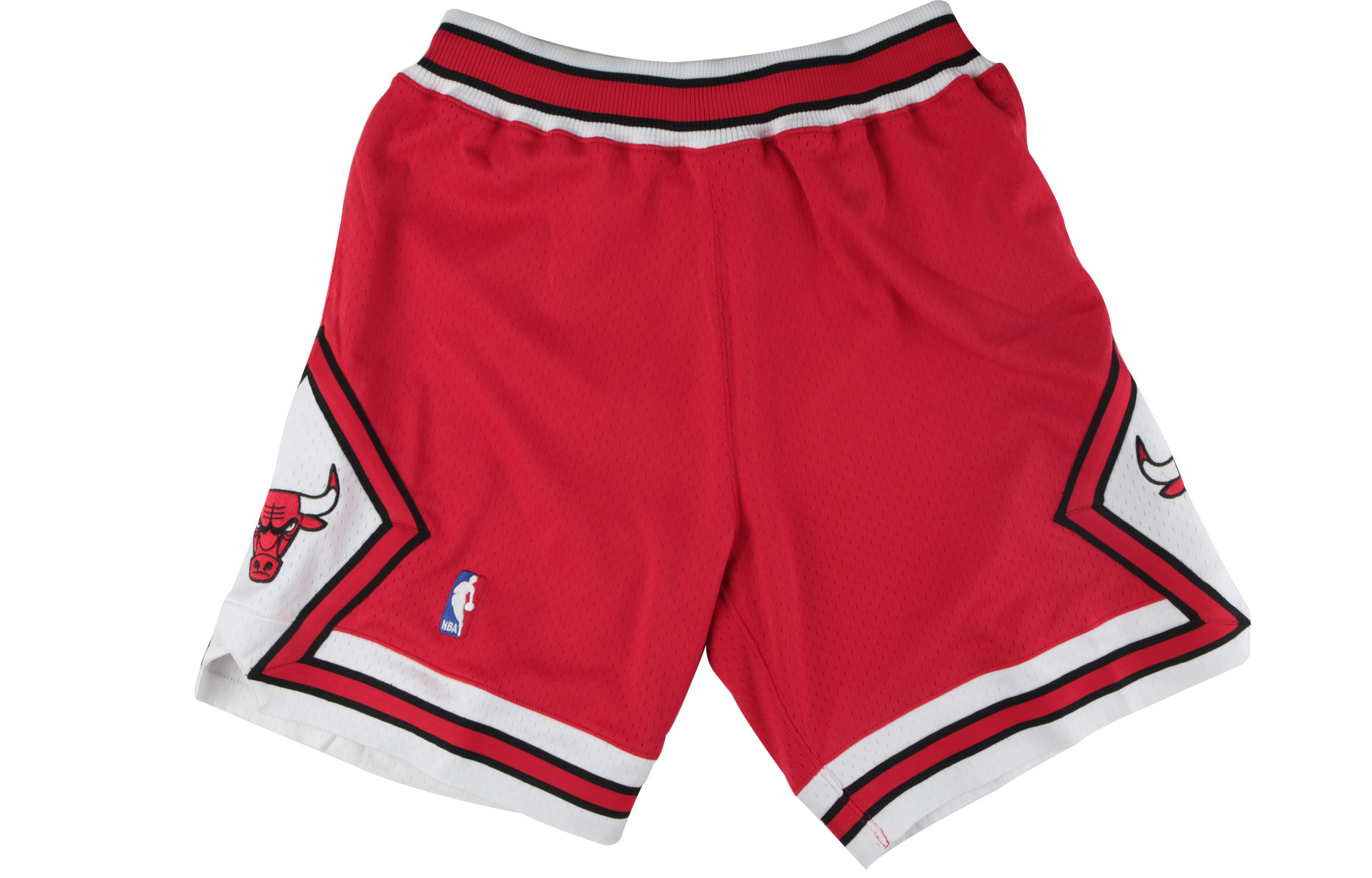 Mitchell & Ness x NBA AUTHENTIC player version Chicago Bulls 97-98 season classic logo logo printed mid-waist retro breathable basketball pants, same style for men and women
