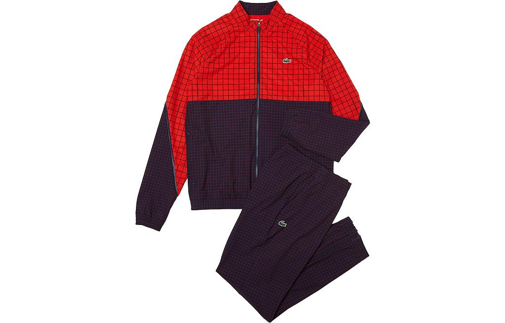 LACOSTE Djokovic Collaboration Casual Sportswear Men’s Red Stand Collar Moderate