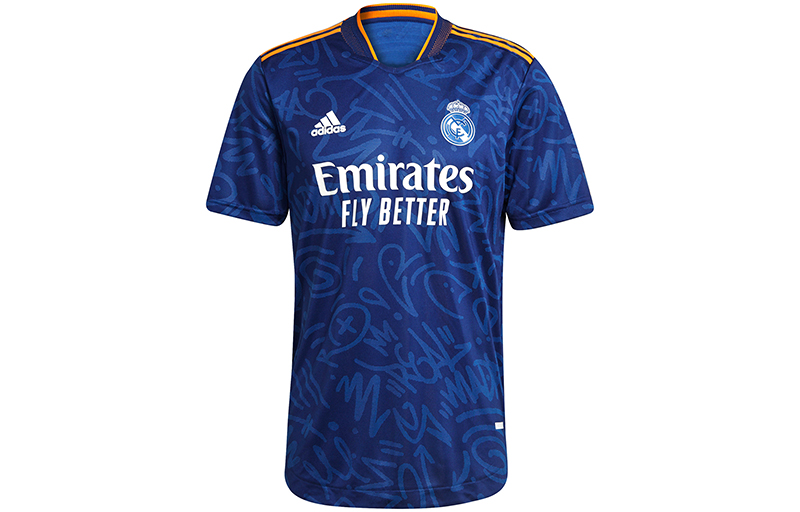 Adidas, football sports blue football uniform, with short sleeve