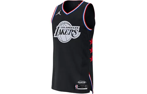 Jordan Basketball Jersey NBA Los Angeles Lakers AU 2019 All Star, LeBron James No. 23 Jersey Men's Black