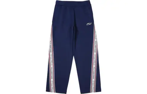 FILA Casual Pants Unisex Blue Moderate Straight Fit Pants