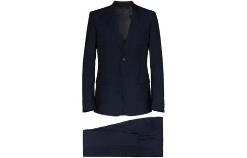 PRADA Business Suits Men's Set Black V Neck Moderate