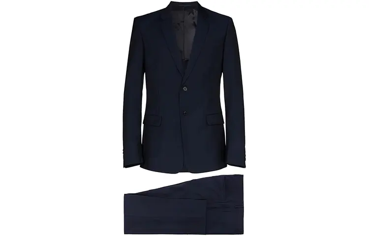 PRADA Business Suits Men's Set Black V Neck Moderate