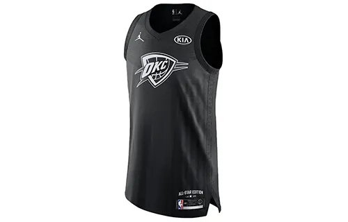 Jordan Russell Westbrook All-Star Edition Authentic Jersey NBA All-Star Basketball Jersey Vest Thunder Westbrook No. 0 Men's Black