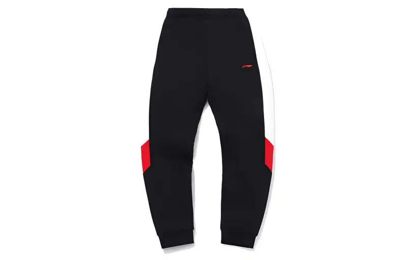 Li Ning Cuffed Fleece Lined Casual Running Shoes Sports Pants Men's Bull Red