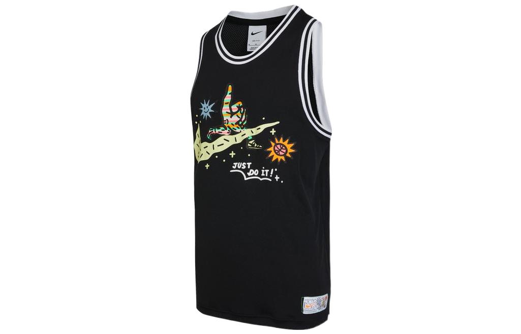 Nike Basketball breathable black vest with a round collar, with your logo imprint, print