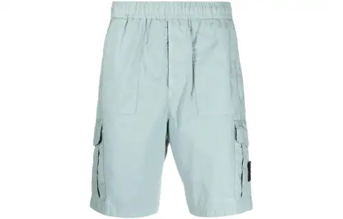 STONE ISLAND Cargo Shorts Men's Turquoise Moderate