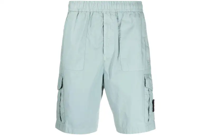 STONE ISLAND Cargo Shorts Men's Turquoise Moderate