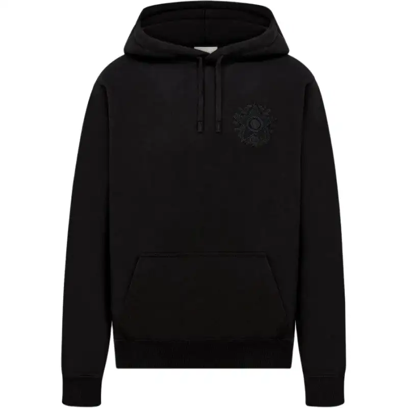 DIOR Sweatshirts Men's Black Hooded Moderate Regular