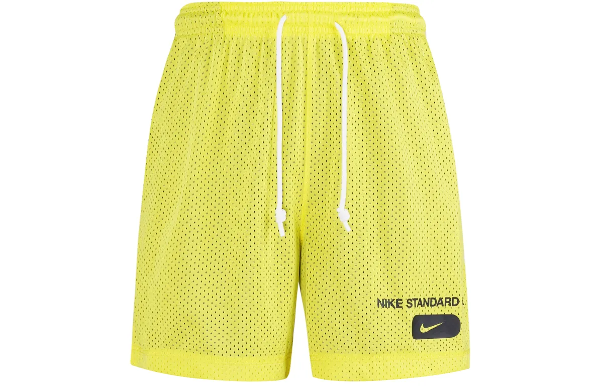 Nike Basketball Shorts Men's Yellow Moderate Straight Fit Pants