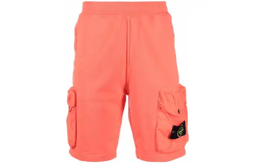 STONE ISLAND Cargo Shorts Men's Orange Moderate