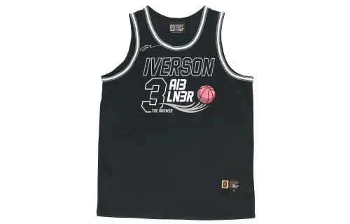 AI3 X LNBR joint model Iverson retro No. 3 basketball vest, same style for men and women, black
