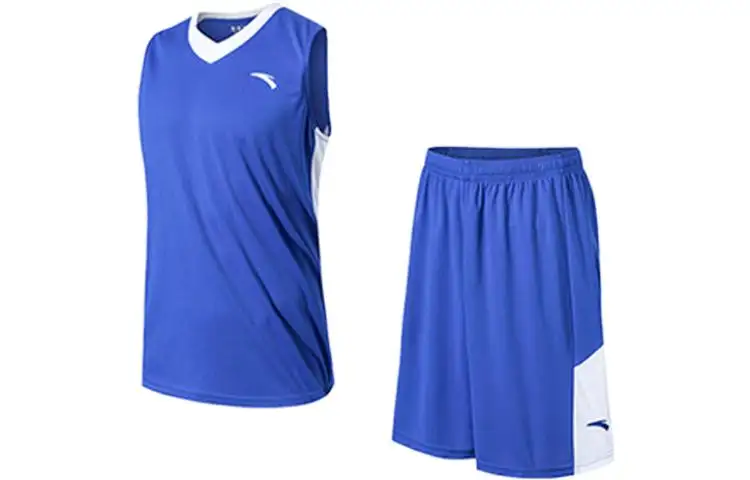 Anta Basketball Collection Basketball Suit Men's Blue Satin