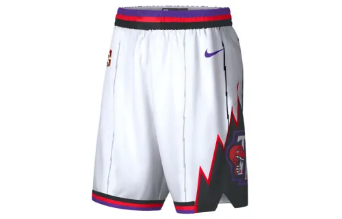 Nike Toronto Raptors AU Player Edition NBA Classic Edition Swingman Retro Limited Breathable Dry Comfortable Bermuda Basketball Pants Men's White