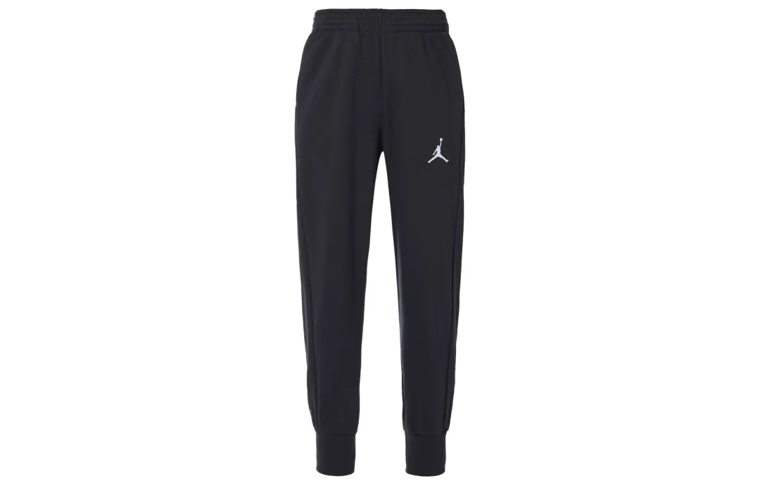 Jordan Flight Fleece Cuffed Fleece Lined Casual Long Knitted Sweatpants Men's Black