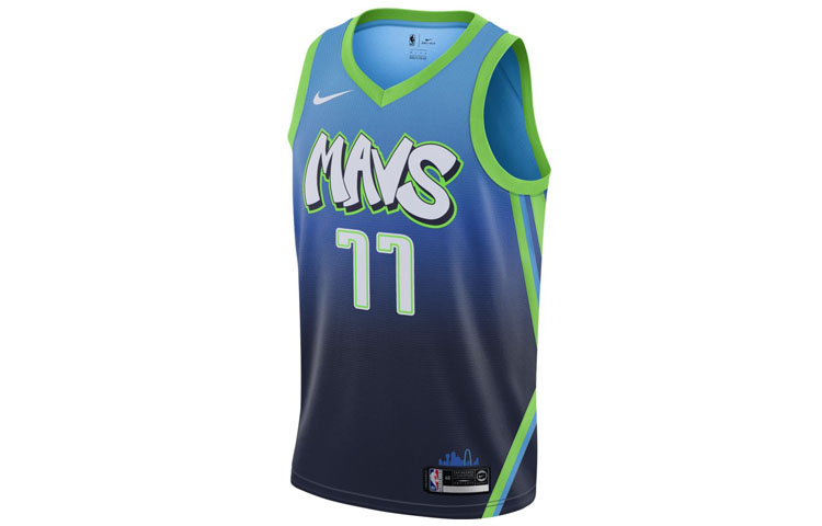 Nike NBA City Limited SW Fan Edition 19-20 Season Mavericks Doncic No. 77 Basketball Vest Men's Blue