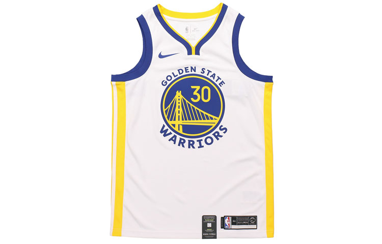 Nike NBA Swingman Jersey SW Fan Edition Golden State Warriors Curry No. 30 Basketball Vest Men's White