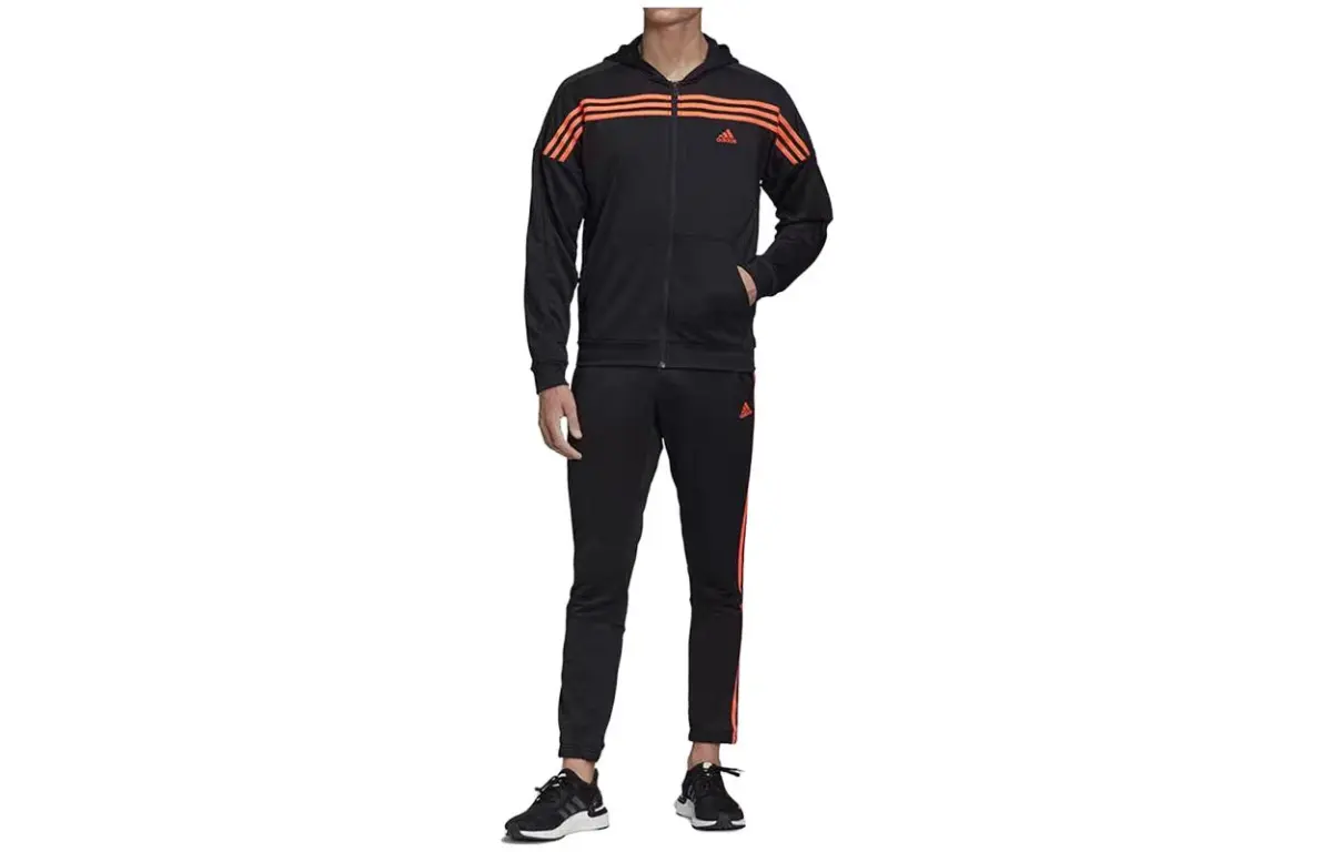 Adidas Casual Sportswear Sets Unisex Black Hooded Moderate