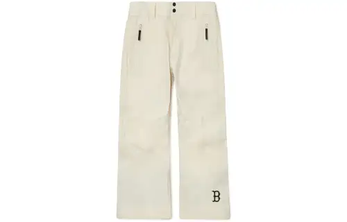 MLB Waterproof keep warm ski creamy trousers for men and women, logo embroidery service