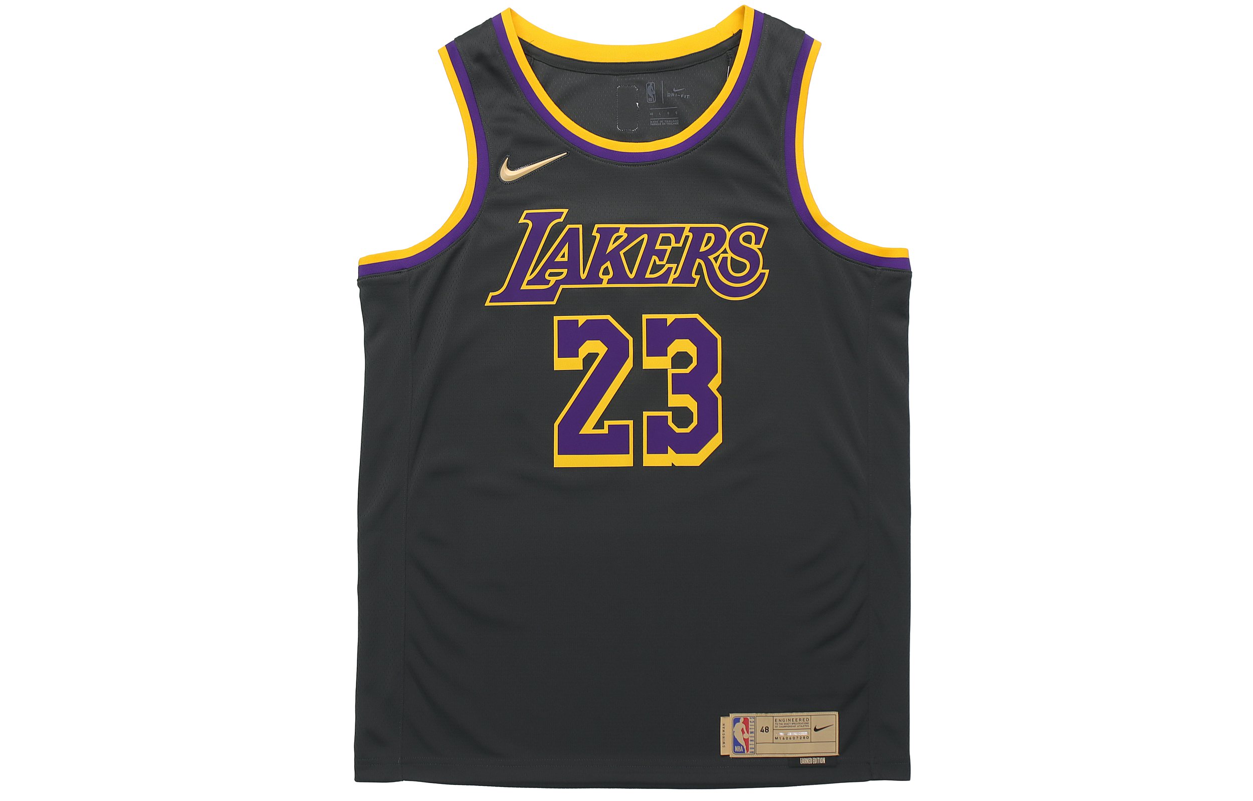 Nike Swingman NBA Los Angeles Lakers James No. 23 Reward Edition SW Fan Edition Straight sleeveless breathable quick-drying and comfortable basketball vest men's black