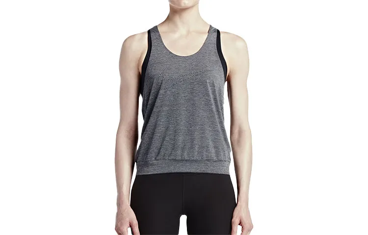 Nike Tank Tops Women's Gray Straight Fit