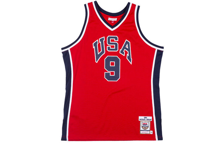 Mitchell Ness Basketball Jerseys Men’s Red Moderate Straight Fit