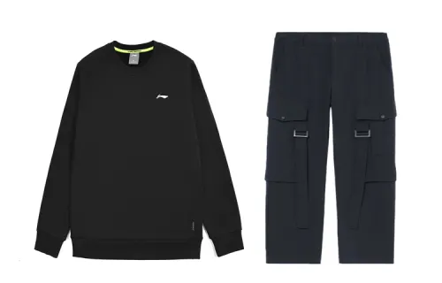Li Ning Casual Sportswear Men's Crew Neck Moderate