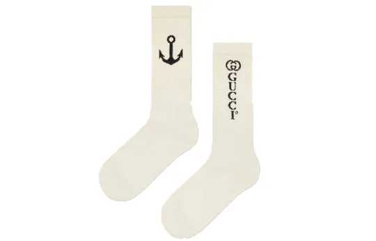 GUCCI Stockings Unisex White Moderate Jacquard