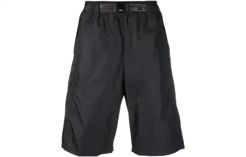 OFF WHITE High Waist Belted Bermuda Shorts