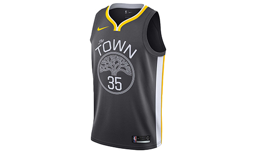 Nike NBA Kevin Durant Statement Edition Swingman Jersey Loose and Comfortable Jersey Announcement Limited SW Fan Edition Golden State Warriors Durant No. 35 Basketball Vest Men's Anthracite Black