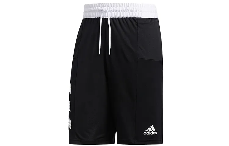 Adidas Basketball Shorts Men's Black Moderate Straight Fit Pants