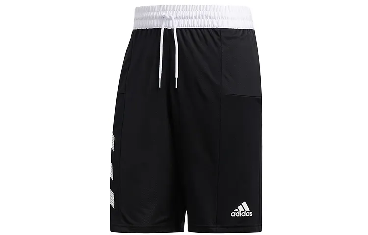 Adidas Basketball Shorts Men's Black Moderate Straight Fit Pants