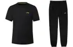Li Ning Casual Sportswear Men's Black Crew Neck Moderate